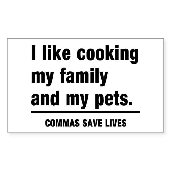 CafePress - Commas Save Lives Sticker - Rectangle Bumper Sticker Car Decal
