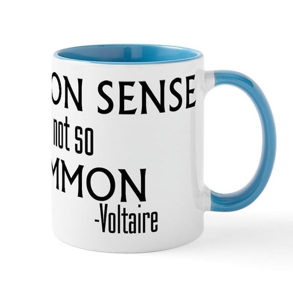 CafePress - Common Sense Not So Common Mug - 11 oz Ceramic Mug - Novelty Coffee Tea Cup
