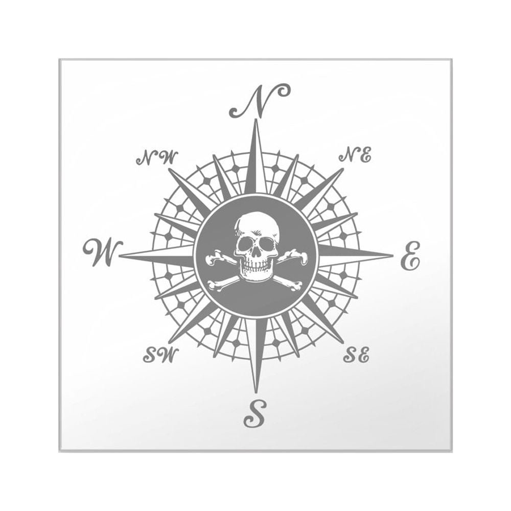 CafePress - Compass Rose II Square Sticker 3 X 3 - Square Sticker 3" x ...