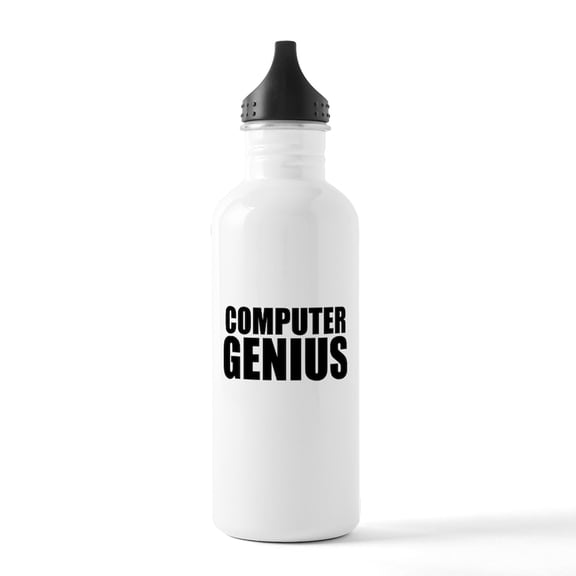 CafePress - Computer Genius Water Bottle - Stainless Steel Water Bottle, Sports Bottle, 1.0L