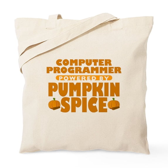CafePress - Computer Programmer Powered By Pumpkin Spice Tote - Unisex Canvas Tote Bag, Beige, 1-Piece