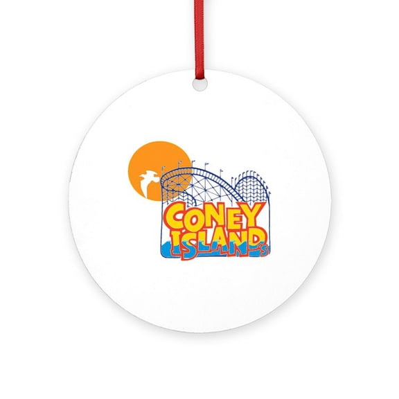 CafePress - Coney Island -  Round Wood Ornament 4"