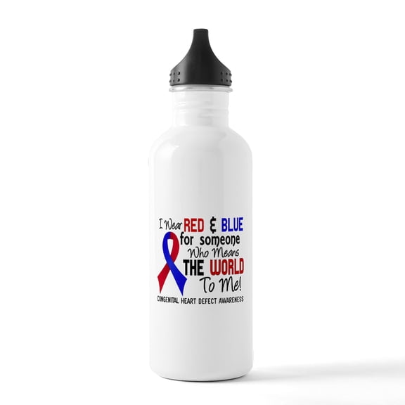 CafePress - Congenital Heart Defec Stainless Water Bottle 1 - Stainless Steel Water Bottle, Sports Bottle, 1.0L