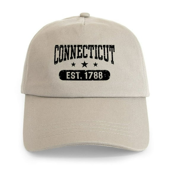 CafePress - Connecticut Est. 1788 Cap - Adjustable 100% Brushed Unisex Casual Cotton Baseball Cap, Beige, 1