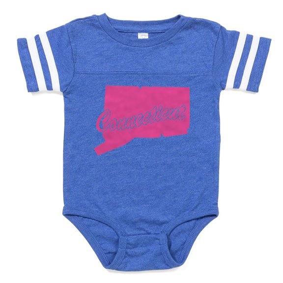 CafePress - Connecticut_Pk - Cute Infant Baby Football Bodysuit