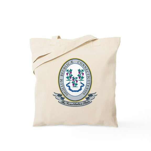 CafePress - Connecticut Seal Tote Bag - Unisex Canvas Tote Bag, Beige, 1-Piece