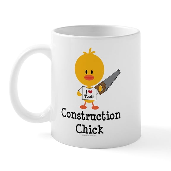 CafePress - Construction Chick Mug - 11 oz Ceramic Mug - Novelty Coffee Tea Cup