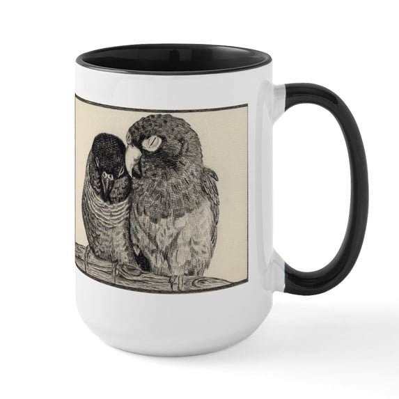 CafePress - Conure Love Large Mug - 15 oz Ceramic Large White Novelty Mug