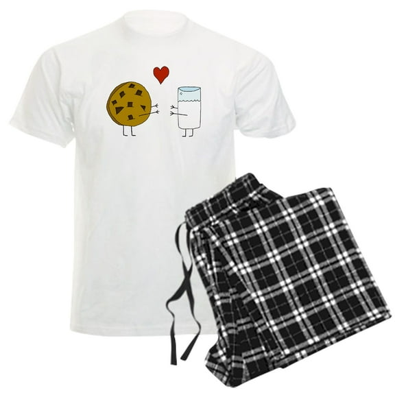 CafePress - Cookie Loves Milk Men's Light Pajamas - Men's Light Loose Fit Cotton Pajama Set