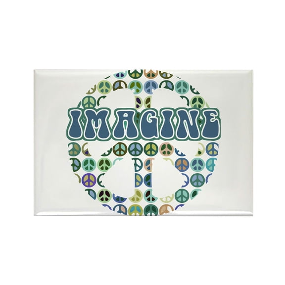 CafePress - Cool 70S Retro Peace - Rectangle Magnet, 2"x3" Refrigerator Magnet