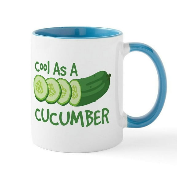 CafePress - Cool As A CUCUMBER Mugs - 11 oz Ceramic Mug - Novelty Coffee Tea Cup