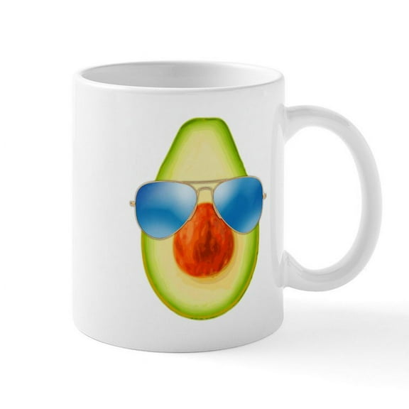 CafePress - Cool Avocado Mugs - 11 oz Ceramic Mug - Novelty Coffee Tea Cup