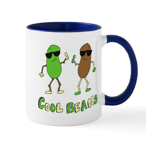 CafePress - Cool Beans Mug - 11 oz Ceramic Mug - Novelty Coffee Tea Cup