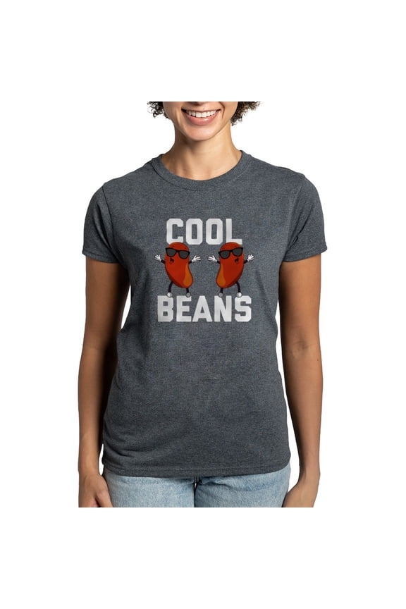 - Cool Beans Women's Classic T Shirt - Women's Traditional Fit Dark T-Shirt