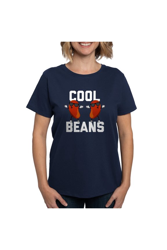 - Cool Beans Women's Classic T Shirt - Women's Traditional Fit Dark T-Shirt