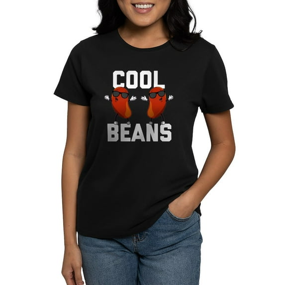 CafePress - Cool Beans Women's Classic T Shirt - Women's Traditional Fit Dark T-Shirt