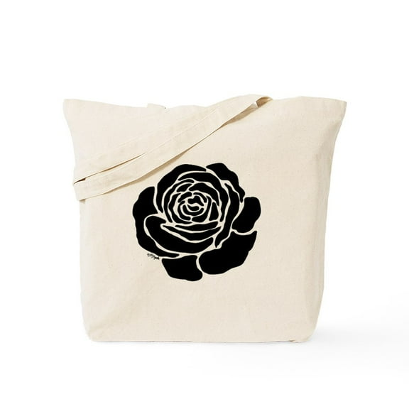 CafePress - Cool Black Rose Tote Bag - Unisex Canvas Tote Bag, Beige, 1-Piece