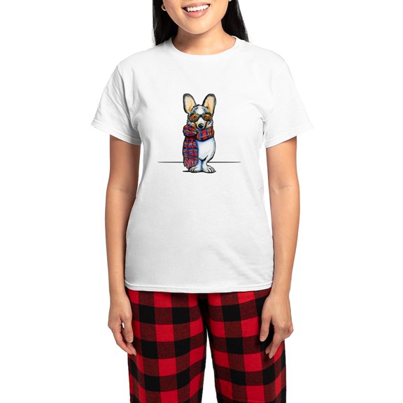 CafePress - Cool Corgi Pajamas - Women's Short Sleeve Print T-Shirt and Pants Light Cotton Pajama Set