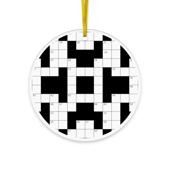 CafePress - Cool Crossword Pattern - Acrylic Circle Christmas Ornament