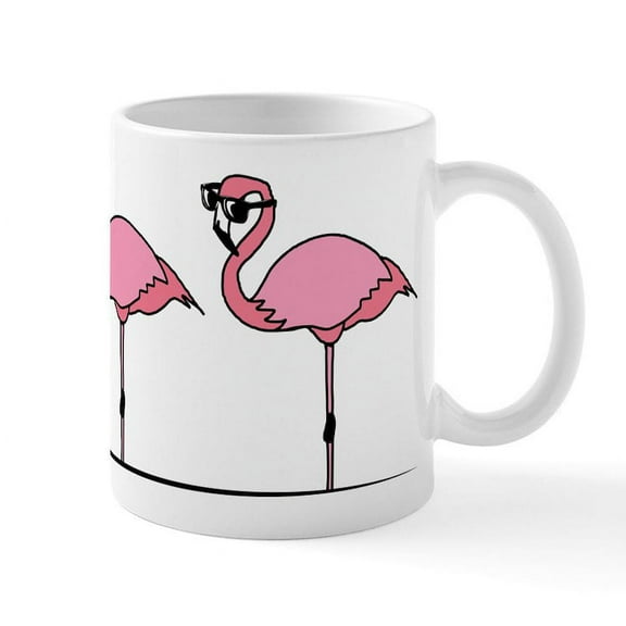 CafePress - Cool Flamingos - 11 oz Ceramic Mug - Novelty Coffee Tea Cup