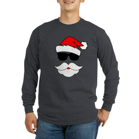 CafePress - Cool Santa Claus Long Sleeve Dark T Shirt - Long Sleeve Dark T-Shirt