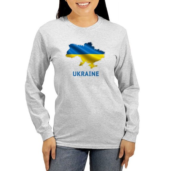 CafePress - Cool Ukraine Flag Ukrainian Pr Long Sleeve T Shirt - Women's Long Sleeve Graphic Casual T-Shirt