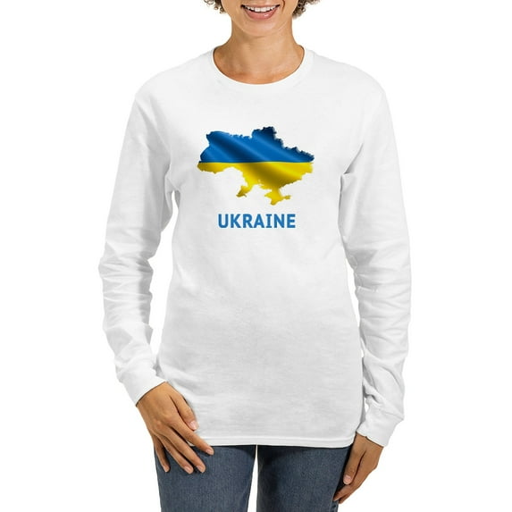 CafePress - Cool Ukraine Flag Ukrainian Pr Long Sleeve T Shirt - Women's Long Sleeve Graphic Casual T-Shirt