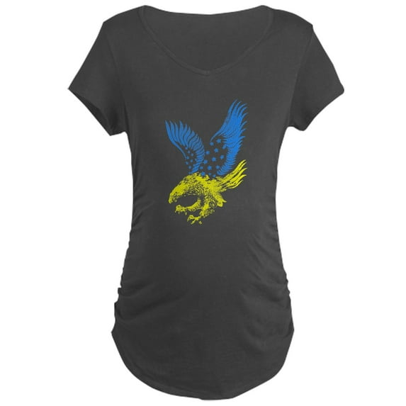 CafePress - Cool Ukraine Flag Ukrainian Prid Maternity T Shirt - Maternity Dark T-Shirt