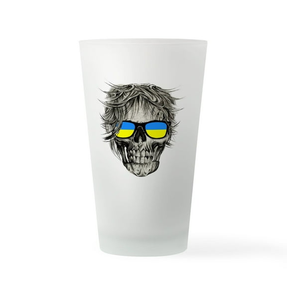 CafePress - Cool Ukraine Flag Ukrainian Pride N - Pint Glass, Drinking Glass, 16 oz. CafePress