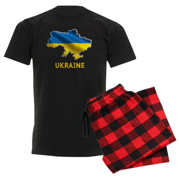 CafePress - Cool Ukraine Flag Ukrainian Pride Native H Pajamas - Men's Dark Loose Fit Cotton Pajama Set
