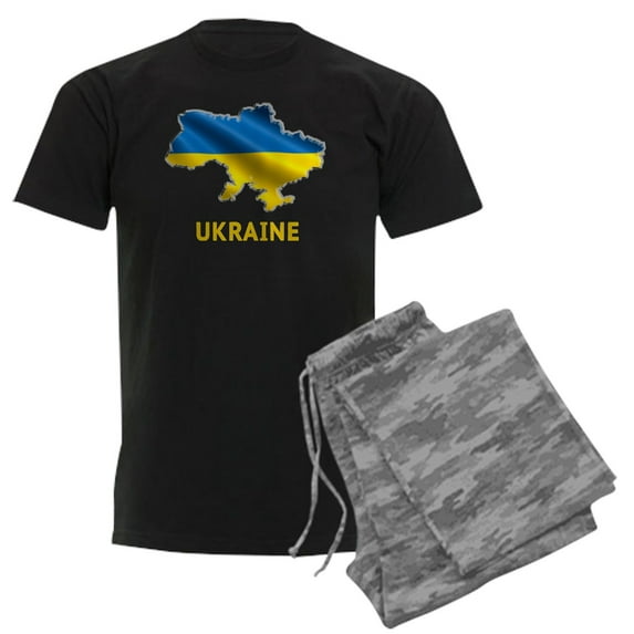CafePress - Cool Ukraine Flag Ukrainian Pride Native H Pajamas - Men's Dark Loose Fit Cotton Pajama Set