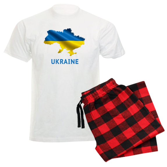 CafePress - Cool Ukraine Flag Ukrainian Pride Native H Pajamas - Men's Light Loose Fit Cotton Pajama Set