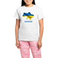 thumbnail image 1 of CafePress - Cool Ukraine Flag Ukrainian Pride Native H Pajamas - Women's Short Sleeve Print T-Shirt and Pants Light Cotton Pajama Set, 1 of 7