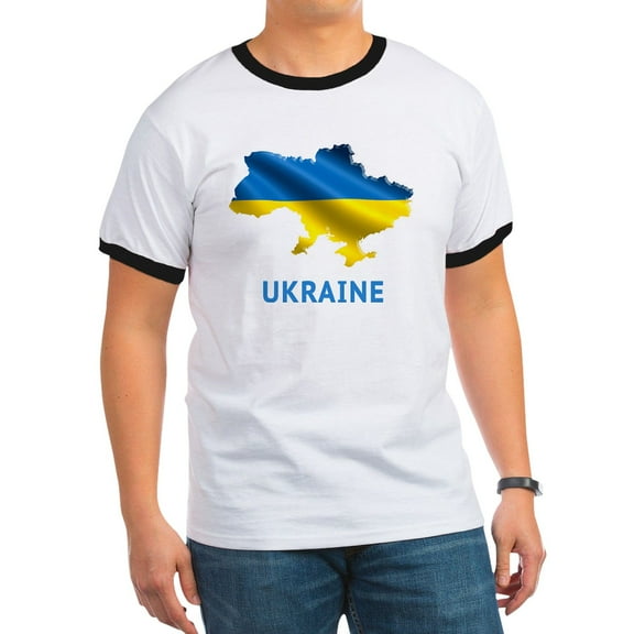 CafePress - Cool Ukraine Flag Ukrainian Pride Native H T Shirt - 100% Cotton Ringed T-Shirt