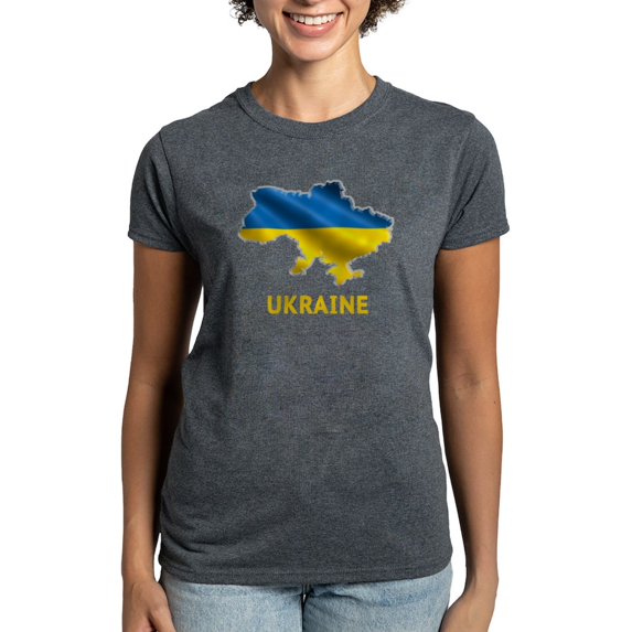 CafePress - Cool Ukraine Flag Ukrainian Pride Native H T Shirt - Women's Traditional Fit Dark T-Shirt