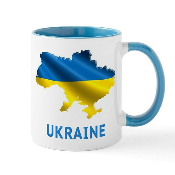 CafePress - Cool Ukraine Flag Ukrainian Pride Native Home Mugs - 11 oz Ceramic Mug - Novelty Coffee Tea Cup