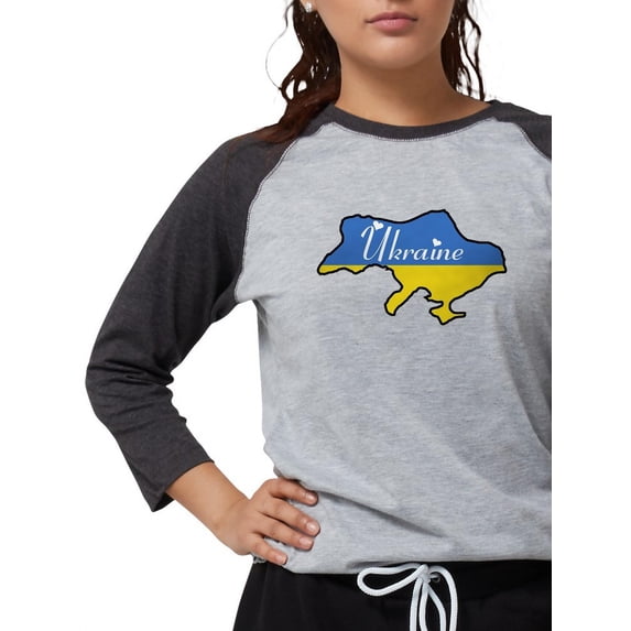 CafePress - Cool Ukraine Women's Baseball T Shirt - Womens Baseball Tee