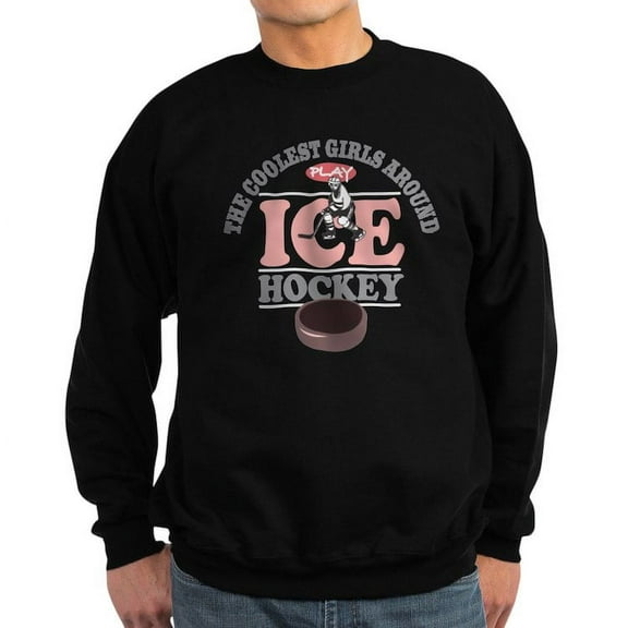 CafePress - Coolest Girls Play Hockey Sweatshirt (Dark) - Classic Crew Neck Sweatshirt