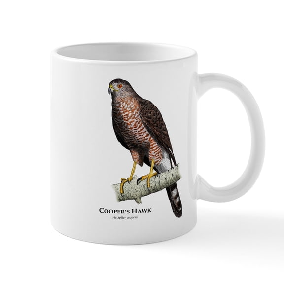 CafePress - Cooper's Hawk Mug - 11 oz Ceramic Mug - Novelty Coffee Tea Cup