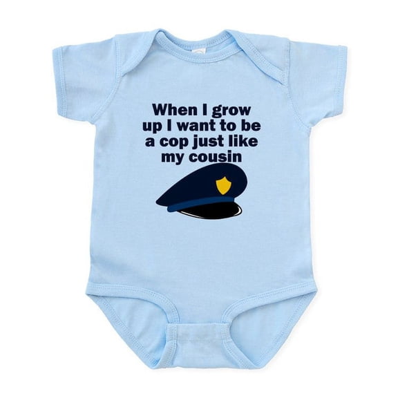 CafePress - Cop Just Like My Cousin Body Suit - Baby Light Bodysuit, Size Newborn - 24 Months
