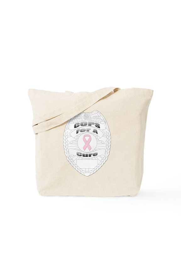 - Cops For A Cure Big Bust Tote Bag - Unisex Canvas Tote Bag, Beige, 1-Piece