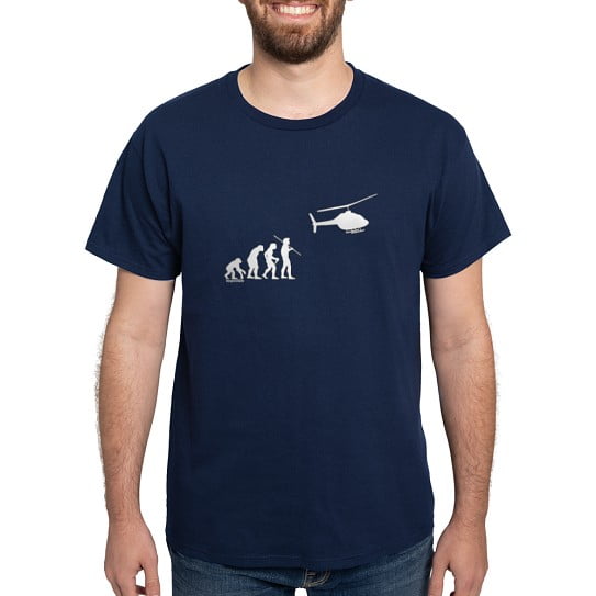 CafePress - Copter Evolution Dark T Shirt - Men's Classic Cotton T-Shirts