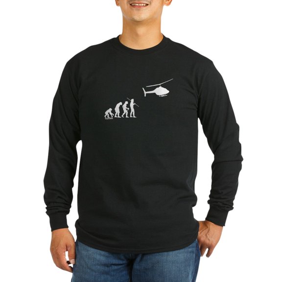 CafePress - Copter Evolution Long Sleeve Dark T Shirt - Long Sleeve Dark T-Shirt