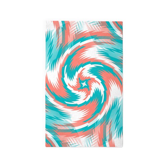 CafePress - Coral Teal Swirl - 3'x5' Decorative Area Rug, Fabric Throw Rug