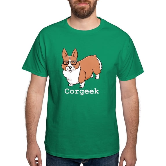 CafePress - Corgeek Dark T Shirt - Men's Classic Graphic Cotton T-Shirt