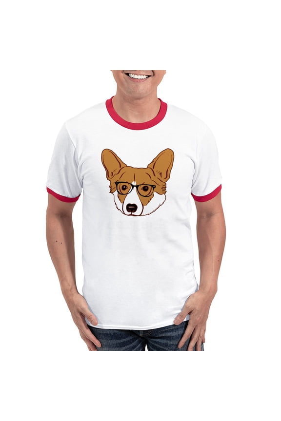 - Corgeek Men's Ringer T Shirt - 100% Cotton Ringed T-Shirt