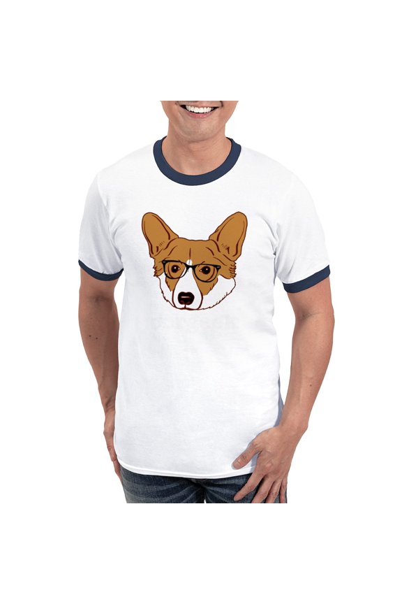 - Corgeek Men's Ringer T Shirt - 100% Cotton Ringed T-Shirt