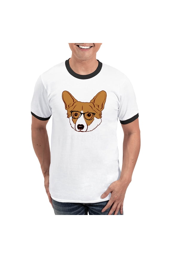 - Corgeek Men's Ringer T Shirt - 100% Cotton Ringed T-Shirt