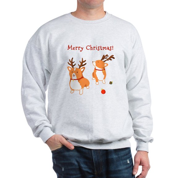 CafePress - Corgi Christmas Sweatshirt - Crew Neck Sweatshirt