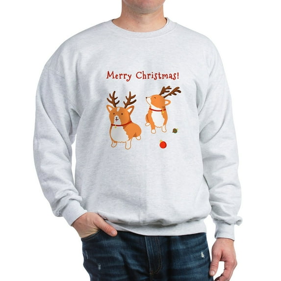 CafePress - Corgi Christmas Sweatshirt - Crew Neck Sweatshirt
